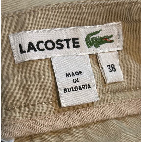 Lacoste Women's Beige Cotton Straight Leg Slim Fit Chino Slacks Pants-Size 6 x 2 - Picture 5 of 9